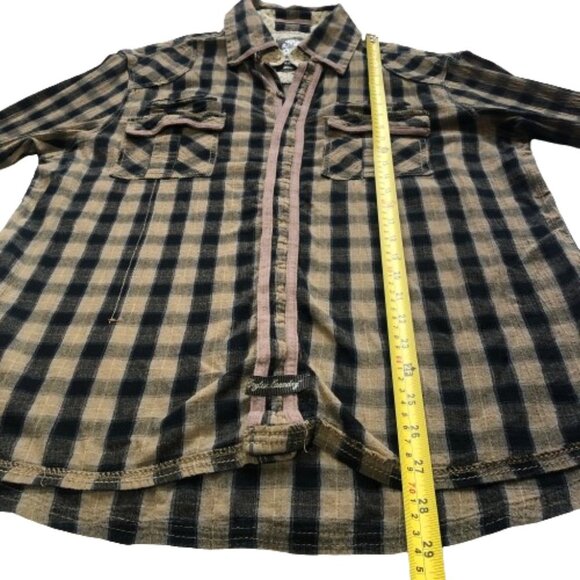 English Laundry Blaque label by Christopher Wicks 100% cotton checkered shirt - Picture 13 of 16